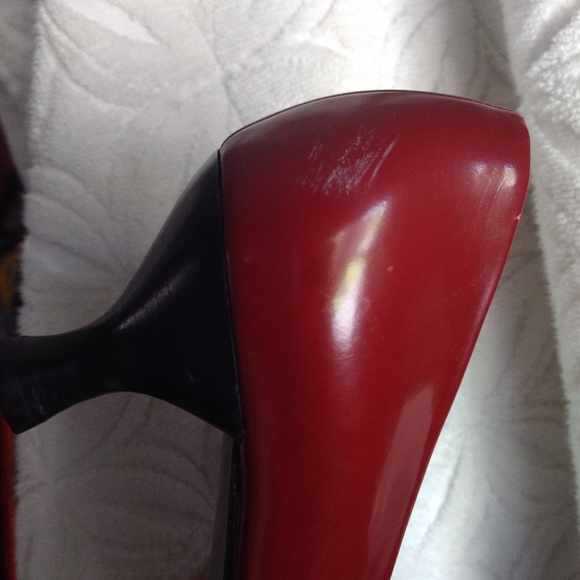 Salvatore Ferragamo Vintage Red Square Toe Heels - Picture 7 of 9